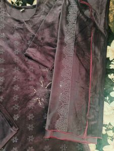 Velvet Kurta Set