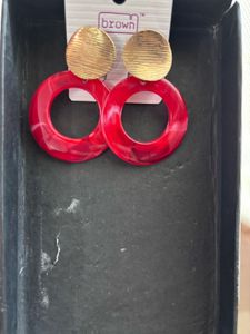Red &amp; Gold Statement Earrings