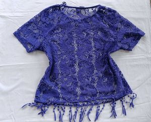 Purple Fringe Lace Top 💜