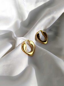 Gold Heart Hoop Earrings
