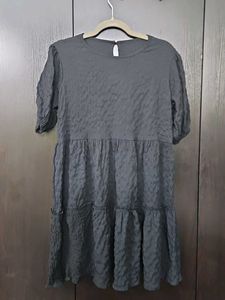 Black Textured Mini Dress