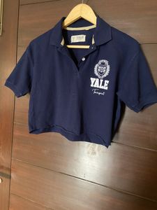 Yale Cropped Polo T-Shirt (S)