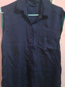 Sleeveless Silk Shirt