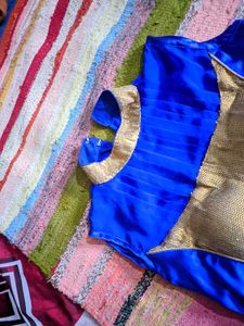 Elegant Blue &amp; Gold Evening Gown