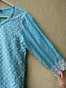 Elegant 🫶🏻Blue Embroidered Kurta💗