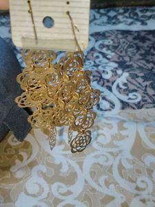 Combo Offer Rose gold Earrings With Bracele