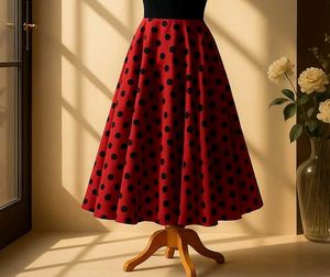 Retro Polka Dot Swing Dress
