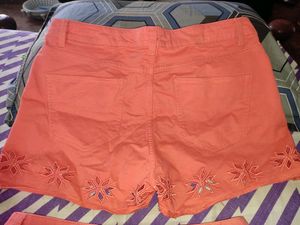 DJ &amp; C, TWO ORANGE SHORTS sizes:- 30 And 32 Inches