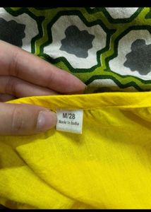 Yellow Embroidered Kurti
