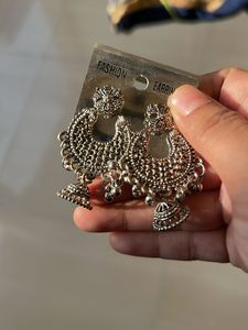 Silver Jhumka Earrings