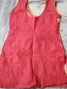 Embroidered Red Kurti