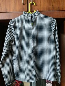 Full Sleeves High Ruffled Neck Top