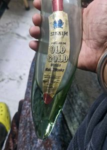 vintage Sikkim Old Gold empty Bottle