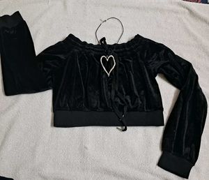Y2k Juicy Couture Inspired Velvet Crop Top
