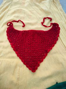 Maroon Crochet bandana