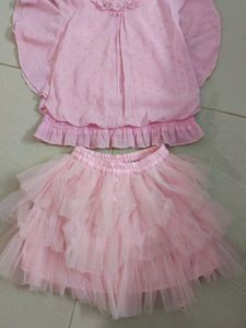 Beautiful Pink Top Skirt Set