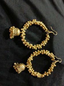 Golden Jhumka Earrings