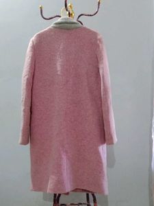 Pink Wool Blend Overcoat