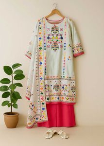 Festive Embroidered White Kurta Set