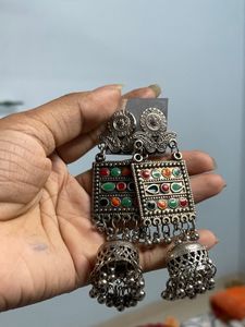 Silver Earrings Jhumka