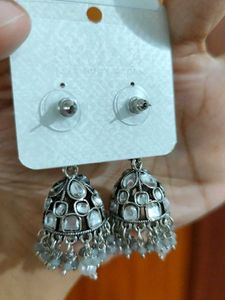 Elegant Silver Jhumki Earrings