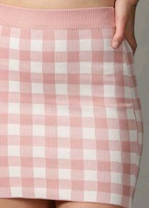 Pink Chequered Skirt
