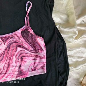 18137. Pink Marble Crop Top