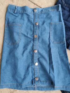 Denim Skirt Combo