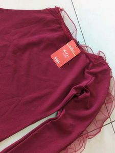 Stylish Maroon Top with Ruffles