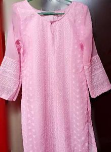 Pink Embroidered Kurta