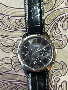 Casio Black Leather Watch