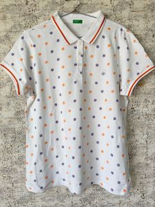 Benetton Polka Dot Polo Shirt