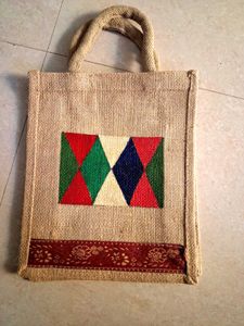 Hand-painted Jute Lunch/Shopping Bag