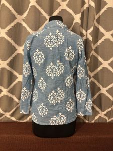 Patterned Blue Blazer