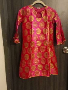 Girls' Pink & Gold Tunic Top