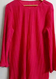 Magenta Pink Pleated Top