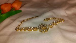 Pearl &amp; Crystal Embellished Anklet