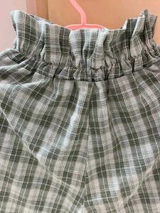 Plaid Paperbag Waist Pants