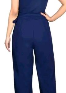 Zenday Casual Solid Blue Jumpsuit