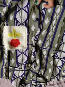 Patterned Shirt with Flower Detail