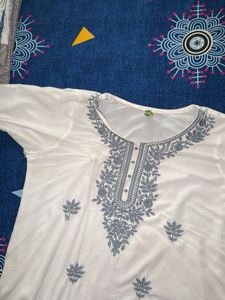 Short White Colour kurti