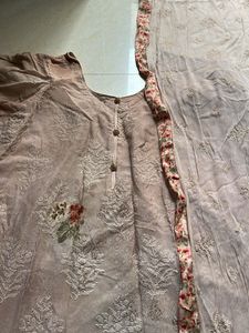 Nude Shade Kurta Pant Dupatta Set