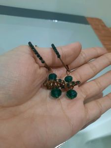 Green And Golden Jhumka for Ethnic Wwae