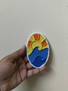 Sunset And Waves Fridge Magnet