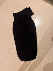 Of Shoulder Black Dress