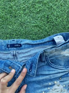 Distressed Denim Shorts