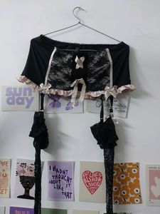 Coquette Garter Belt With Fishnet Stockings