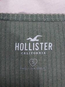 Hollister California Crop Olive Green Ribbed Top