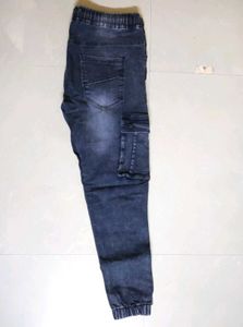 Denim Cargo Joggers