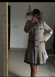 CHANEL Woven Tweed Jacket Shift DRESS